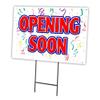 OPENING SOON 18"x24" Yard Sign & Stake | Advertise Your Business | Stake Included Image On Front Only | Made in The USA view 1