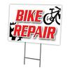 Bike Repair 18"x24" Yard Sign & Stake | Advertise Your Business | Stake Included Image On Front Only | Made in The USA view 1