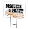 Biscuits & Gravy 18"x24" Yard Sign & Stake | Advertise Your Business | Stake Included Image On Front Only | Made in The USA view 1