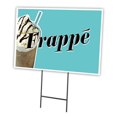 Frappe 18"x24" Yard Sign & Stake | Advertise Your Business | Stake Included Image On Front Only | Made in The USA