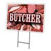 Butcher 18"x24" Yard Sign & Stake | Advertise Your Business | Stake Included Image On Front Only | Made in The USA view 1