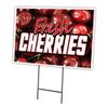 Fresh Cherries 18"x24" Yard Sign & Stake | Advertise Your Business | Stake Included Image On Front Only | Made in The USA view 1