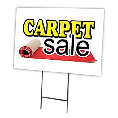 Carpet Sale 18"x24" Yard Sign & Stake | Advertise Your Business | Stake Included Image On Front Only | Made in The USA