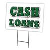 Cash Loans 18"x24" Yard Sign & Stake | Advertise Your Business | Stake Included Image On Front Only | Made in The USA view 1