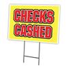 Checks CASHED 18"x24" Yard Sign & Stake | Advertise Your Business | Stake Included Image On Front Only | Made in The USA view 1