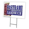 PASTRAMI SANDWICH 18"x24" Yard Sign & Stake outdoor plastic window | Advertise Your Business | Stake Included Image On Front Only | Made in The USA view 1