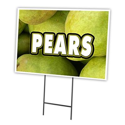PEARS 18"x24" Yard Sign & Stake | Advertise Your Business | Stake Included Image On Front Only | Made in The USA