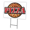 PIZZA 18"x24" Yard Sign & Stake | Advertise Your Business | Stake Included Image On Front Only | Made in The USA view 1