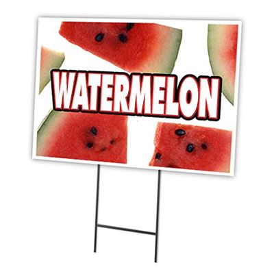 SignMission Watermelon 18"x24" Yard Sign & Stake Outdoor Plastic coroplast Window