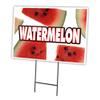 SignMission Watermelon 18"x24" Yard Sign & Stake Outdoor Plastic coroplast Window view 1