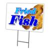 Fried Fish 18"x24" Yard Sign & Stake | Advertise Your Business | Stake Included Image On Front Only | Made in The USA view 1