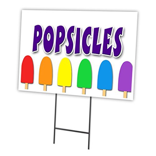 POPSICLES 18"x24" Yard Sign & Stake | Advertise Your Business | Stake Included Image On Front Only | Made in The USA