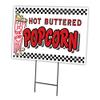 POPCORN 18"x24" Yard Sign & Stake | Advertise Your Business | Stake Included Image On Front Only | Made in The USA view 1