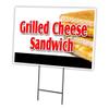 Grilled Cheese Sandwich 18"x24" Yard Sign & Stake Outdoor Plastic Window | Advertise Your Business | Stake Included Image On Front Only | Made in The USA view 1