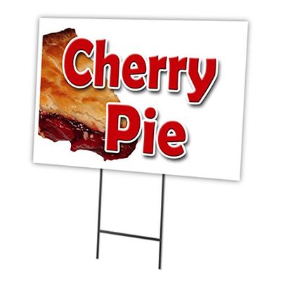 Cherry Pie 18"x24" Yard Sign & Stake | Advertise Your Business | Stake Included Image On Front Only | Made in The USA