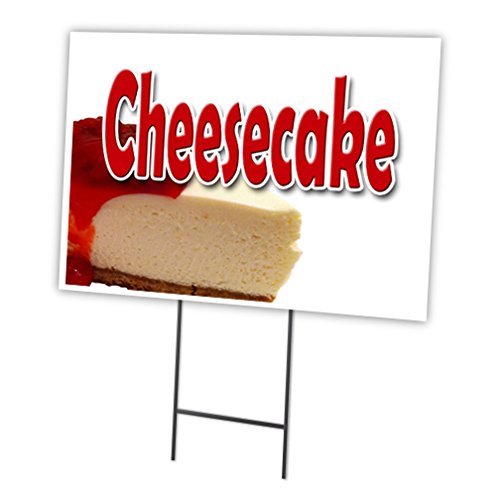 Cheesecake 18"x24" Yard Sign & Stake | Advertise Your Business | Stake Included Image On Front Only | Made in The USA