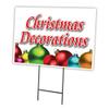 Christmas Decorations 18"x24" Yard Sign & Stake Outdoor Plastic Window | Advertise Your Business | Stake Included Image On Front Only | Made in The USA view 1
