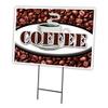 Coffee 18"x24" Yard Sign & Stake | Advertise Your Business | Stake Included Image On Front Only | Made in The USA view 1