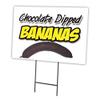 Chocolate Dipped Bananas 18"x24" Yard Sign & Stake Outdoor Plastic coroplast | Advertise Your Business | Stake Included Image On Front Only | Made in The USA view 1