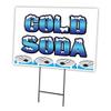 Cold SODA 18"x24" Yard Sign & Stake | Advertise Your Business | Stake Included Image On Front Only | Made in The USA view 1