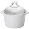 Aderia K-9462 Cera Bakefire Cocotte Pot, Glass Cooker, 0.6 gal (2 L), White [Non-Stick/Microwave/Oven Compatible/Ceramic Coating] view 1