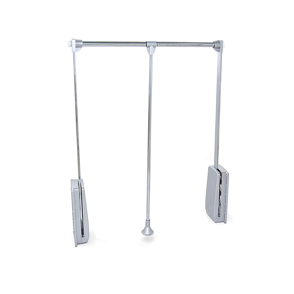 Emuca 7086311 Pull Down Hanging Wardrobe Rail, Adjustable 830-1150mm, Chrome Finish