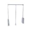 Emuca 7086311 Pull Down Hanging Wardrobe Rail, Adjustable 830-1150mm, Chrome Finish view 1