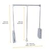 Emuca 7086311 Pull Down Hanging Wardrobe Rail, Adjustable 830-1150mm, Chrome Finish view 2
