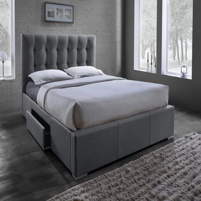 Baxton Studio CF8498-King-Grey Platform, King, Grey