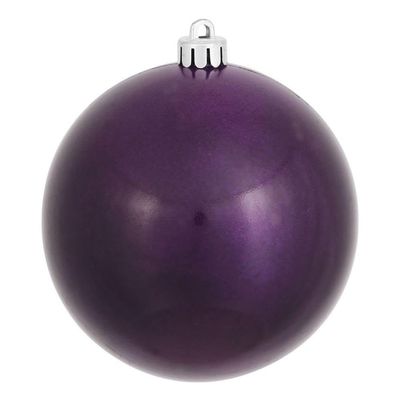 Vickerman 4" Plastic Ball Ornaments in Candy Plum Purple (Set of 6)