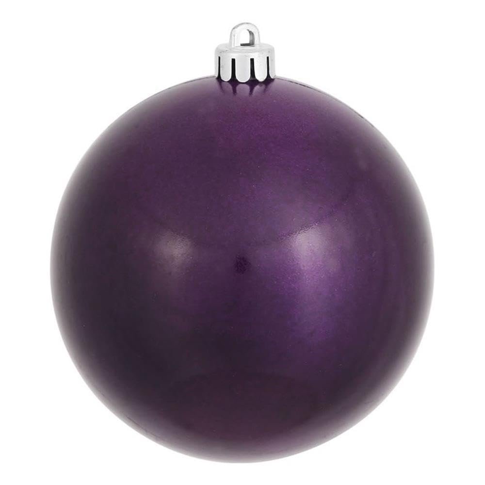 Vickerman 4" Plastic Ball Ornaments in Candy Plum Purple (Set of 6)
