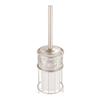 iDesign Vine Metal Toilet Bowl Brush and Holder for Bathroom Cleaning and Storage, 5" x 5" x 16.75" - Vanilla White and Satin Silver view 1