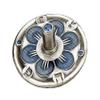 Judaica Place Chanukah Alloyed Metal Teal Flower Dreidel in Blue view 1
