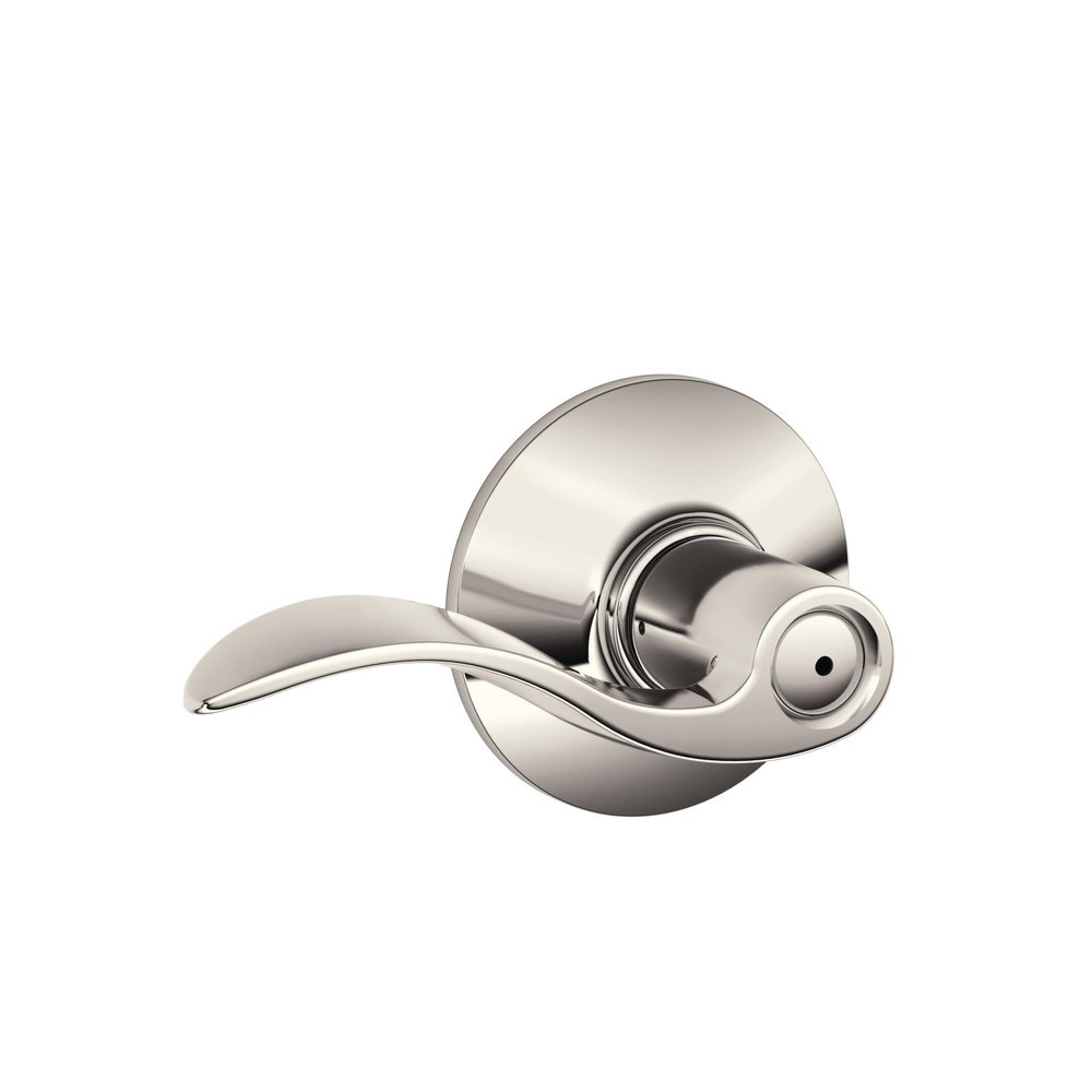 SCHLAGE Accent Lever Bed and Bath Lock in Polished Nickel - F40 ACC 618