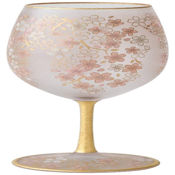 ADERIA 6530 El Dorado Cherry Blossom Wine Glass, 19.3 fl oz (540 ml), Made in Japan, Comes in a Cosmetic Box, Stylish, Red Liquor Cup, White, Gift, Women's, Mother's Day, Tableware, Father's Day,
