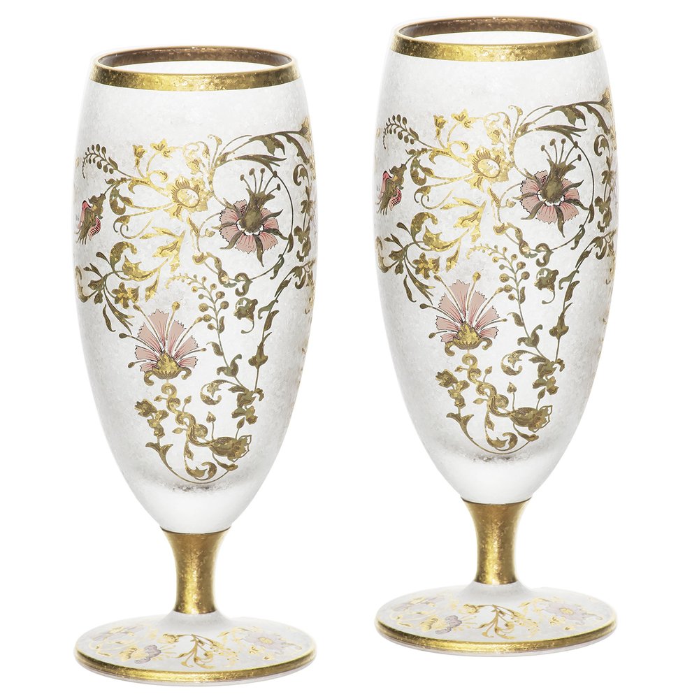 Aderia EL DORADO Sake Glass Pair Set 4.2 oz Made in Japan (ARABESQUE PAIR)