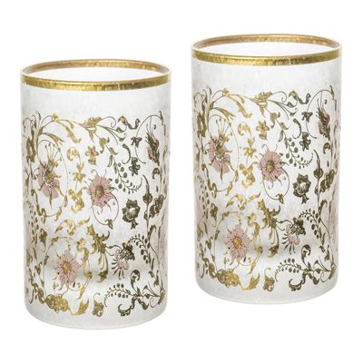 Aderia Shuki S-6102 Rock Glass, El Dorado Arabesque Gold, Pair Set, 10.1 fl oz (300 ml), Arabesque, Rock Glass, Old Glass, On The Rock, Nihonsei, Keshobakoiri, Tanjobi, Gift