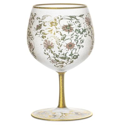 ADERIA 6525 El Dorado Arabesque Gold Wine Glass, 19.3 fl oz (540 ml), Made in Japan, Comes in a Cosmetic Box, Stylish, Red Wine Cup, White, Retirement, Retirement, 60th Birthday, Father's Day,