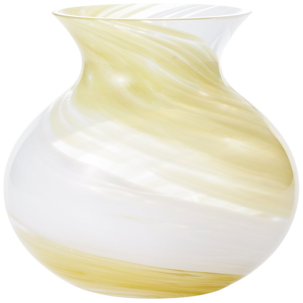 ADERIA F71441 Tsugaru Vidro Flower Vase, Bouquet Pot, Beige, Gift Box, Made in Japan, Flower Base, Fashionable, Glass, Vase, Vase Container, Gift, Women's, Mother's Day, Father's Day, Couple, Men's,