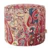 Jennifer Taylor Home Festive Collection Round Wood Frame Upholstered Ottoman/Foot Stool, Bombay view 1