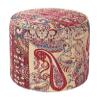 Jennifer Taylor Home Festive Collection Round Wood Frame Upholstered Ottoman/Foot Stool, Bombay view 2