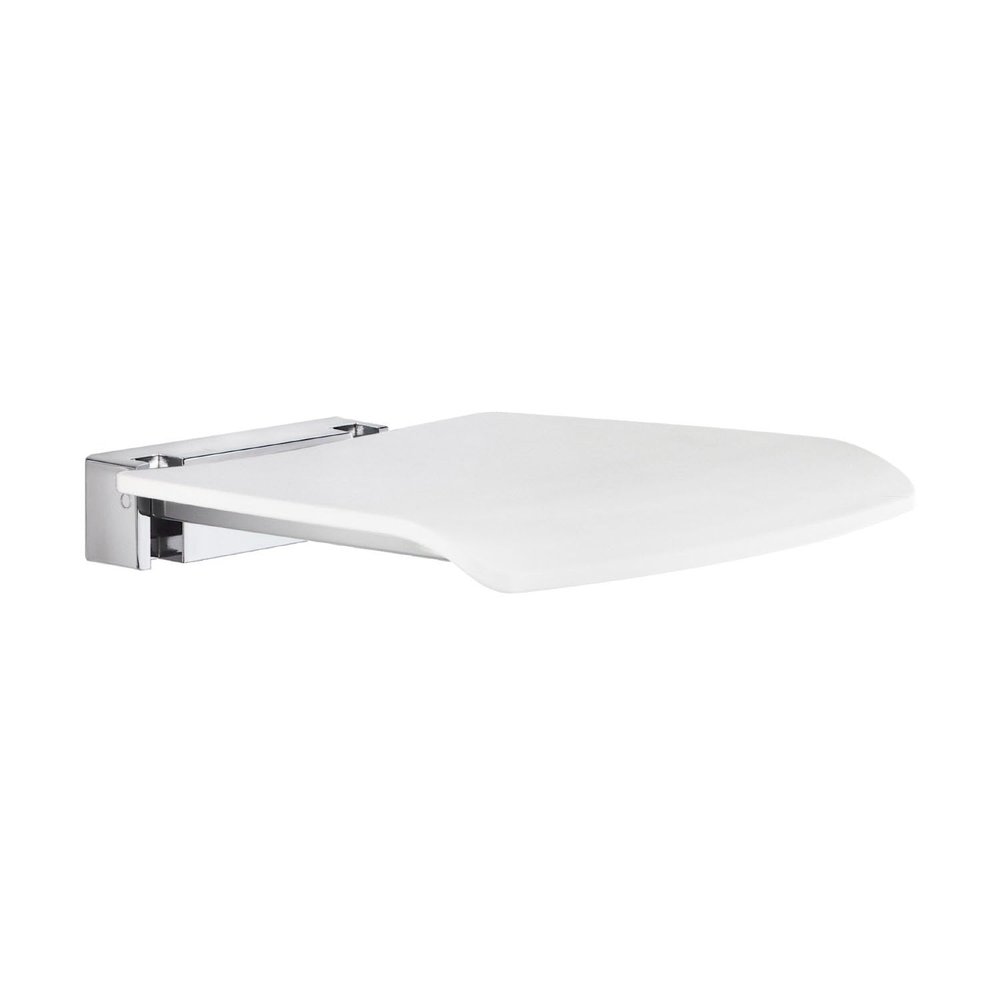 SMEDBO Folding Wall Mounted Shower Seat, White