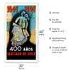1541 to 1941-400 Aos Santiago de Chile (400 Year Anniversary of Santiago Chile) - Conquistador - Vintage Travel Poster by O.O. Valle c.1941 - Fine Art Matte Paper Print (Unframed) 30x44in view 2