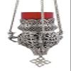Hanging Engraved Nickel Plated Christian Vigil Lamp (9395 ) view 1