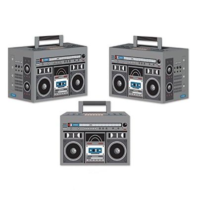 Boom Box Favor Boxes, 4-inch by 5-3/4-inch (1 Count) (3/pkg) Pkg/6
