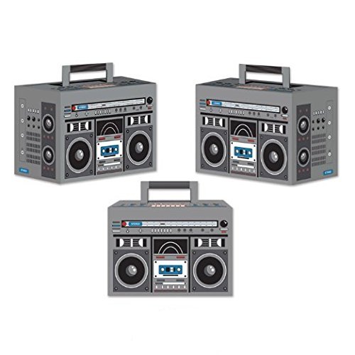 Boom Box Favor Boxes, 4-inch by 5-3/4-inch (1 Count) (3/pkg) Pkg/6