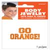 Go Orange Glitter Body Jewelry, Party Accessory view 1