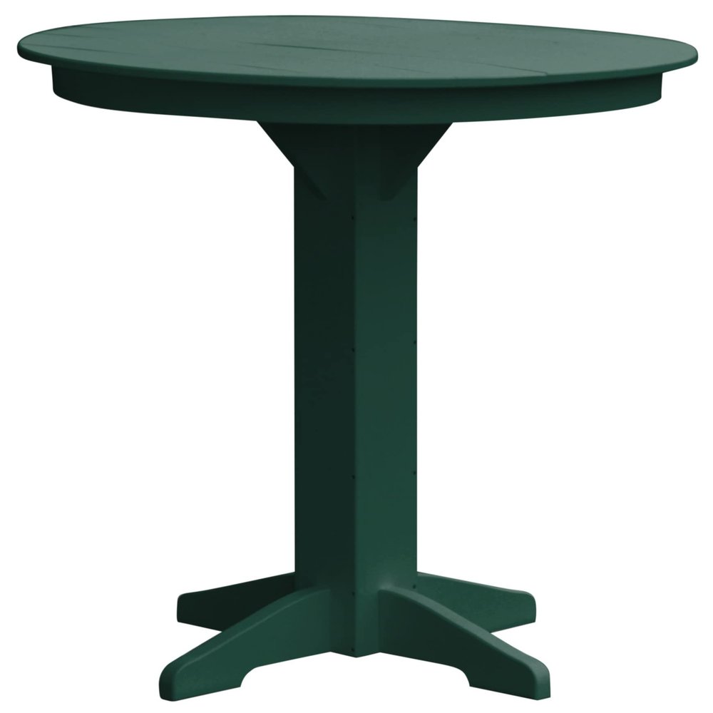 Furniture Barn USA Poly Lumber 44" Round Bar Table, Turf Green