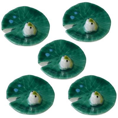 Aito HHT457 Kyoto Ware Kiyomizu Ware Yoshizan Chopsticks Rest, Set of 5, Frog