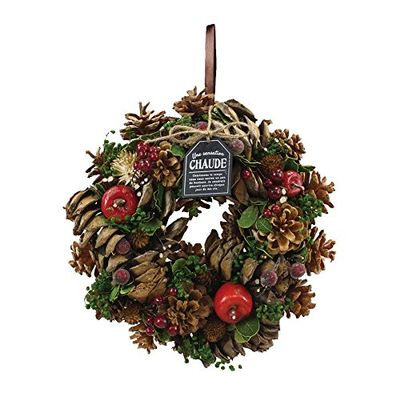 GREENHOUSE CM CM656-B Natural Wreath with Plate, Medium, Saurus Spine